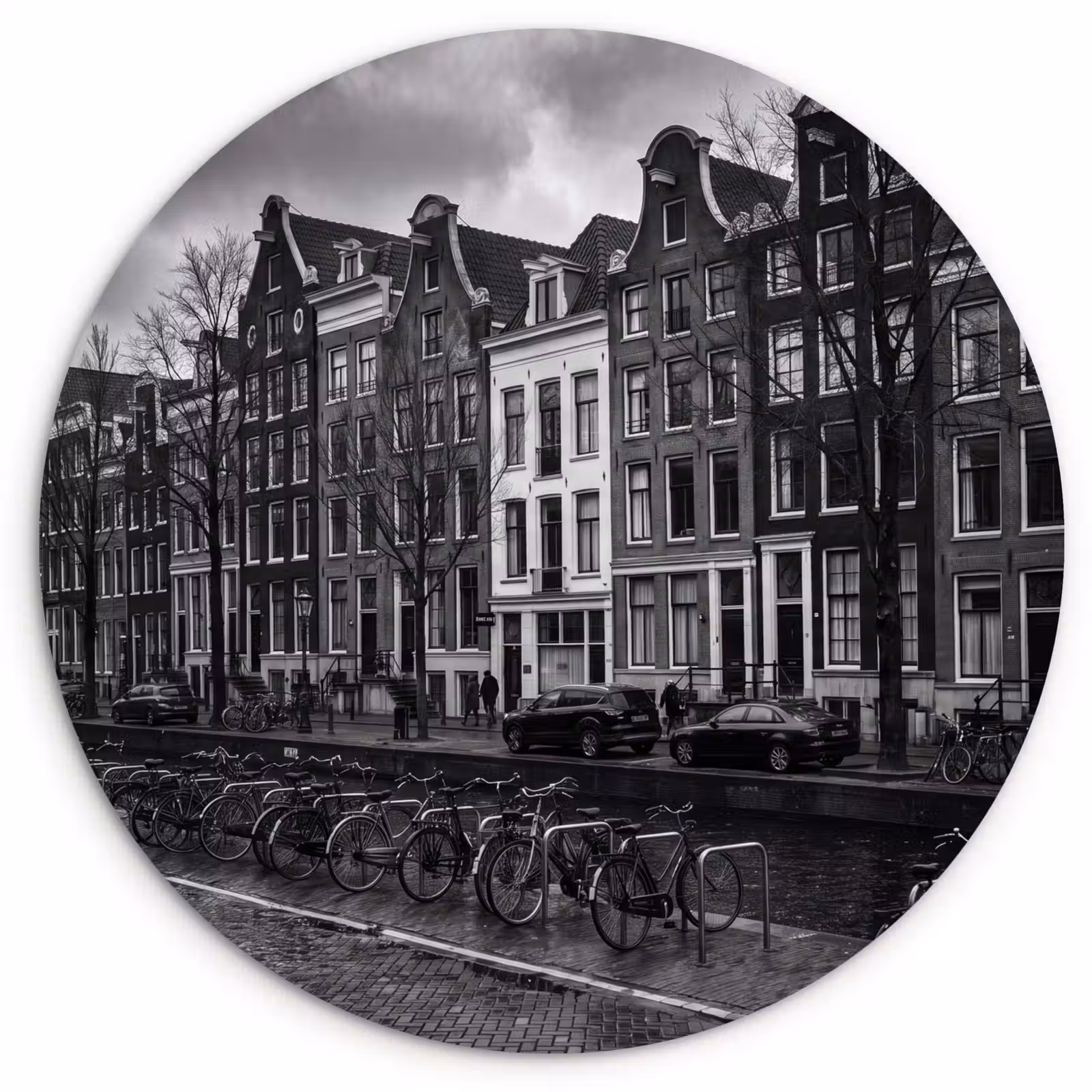 Wandcirkel - Glas - Huis - Gracht - Amsterdam - Architectuur - Zwart-wit — 1