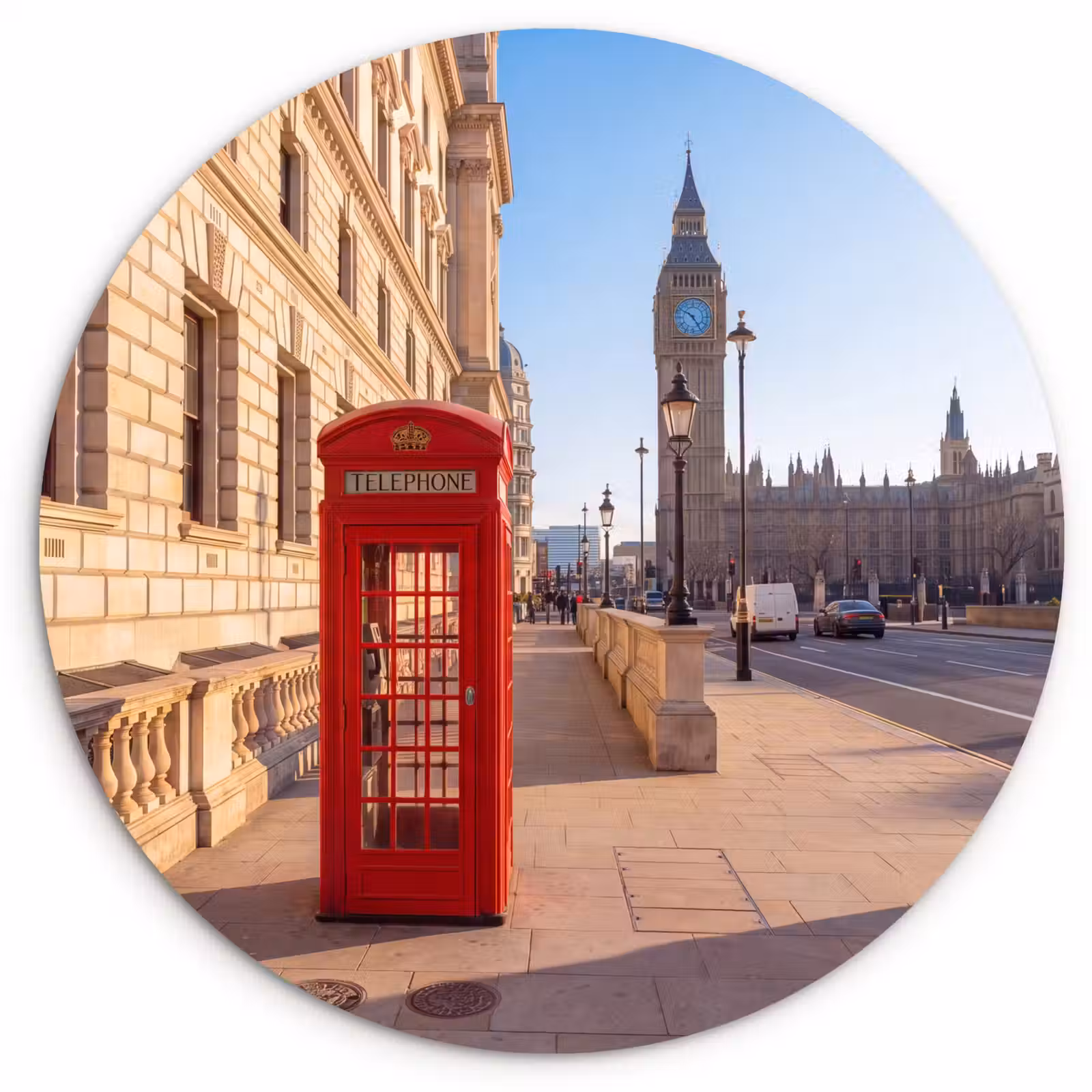 Wandcirkel - Glas - Telefooncel - Rood - Londen - Stad - Architectuur — 1