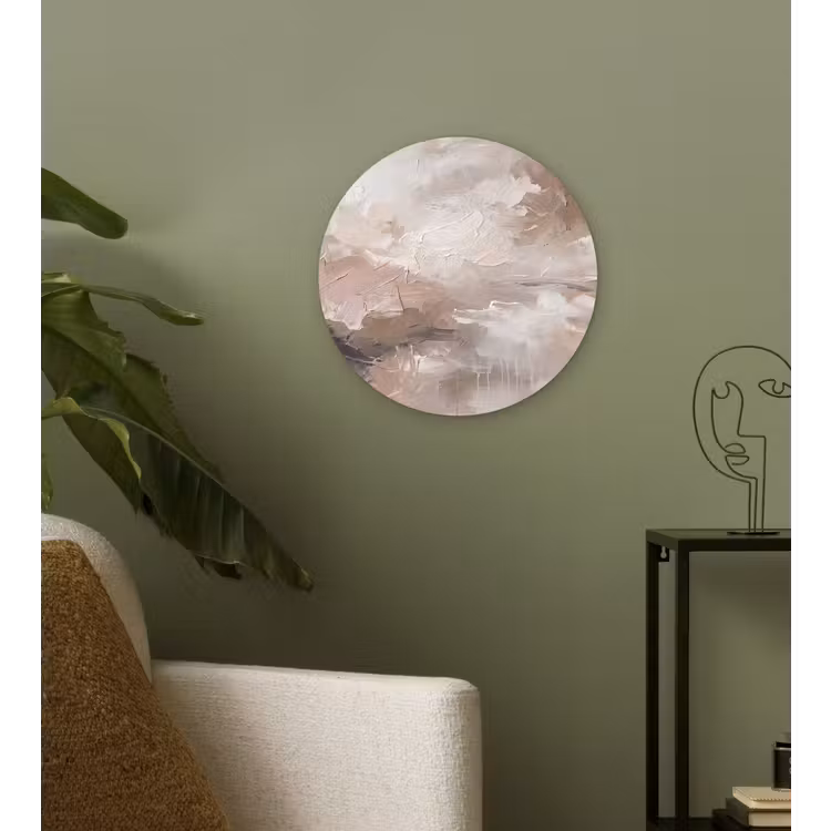 Wandcirkel - Glas - Abstract - Textuur - Kunst - Modern - Beige — 3