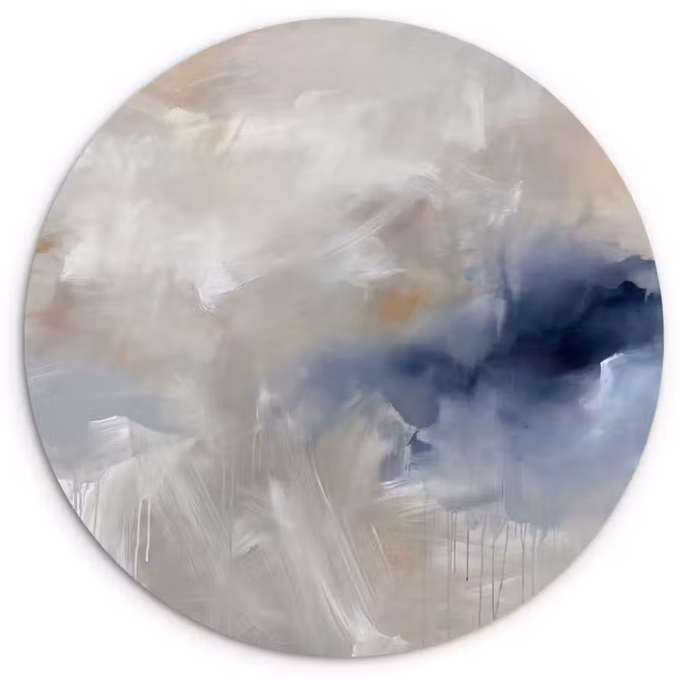 Wandcirkel - Glas - Abstract - Wolken - Sfeer - Modern - Beige — 1