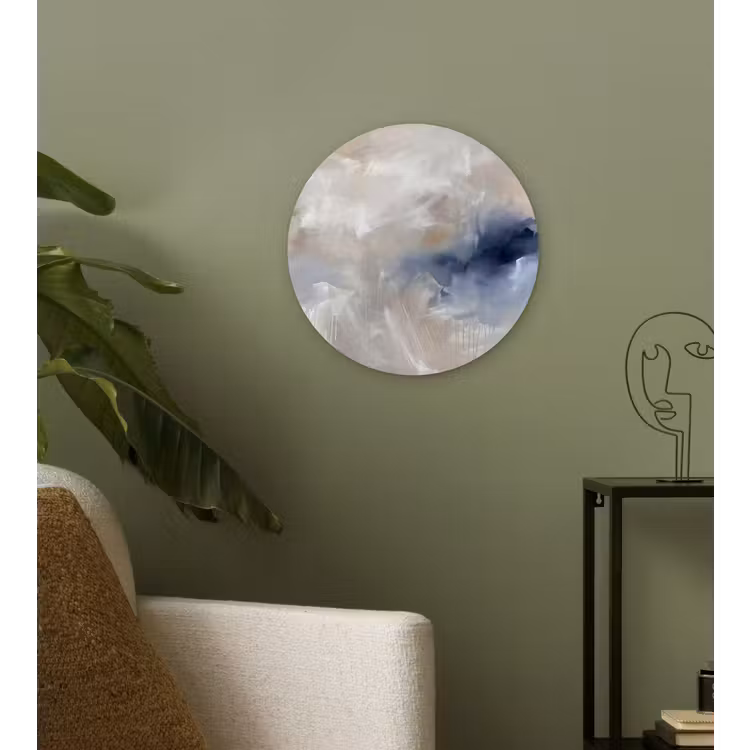 Wandcirkel - Glas - Abstract - Wolken - Sfeer - Modern - Beige — 3