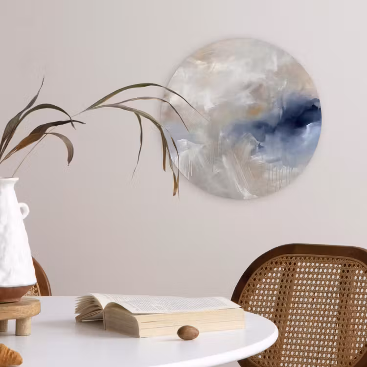 Wandcirkel - Glas - Abstract - Wolken - Sfeer - Modern - Beige — 4