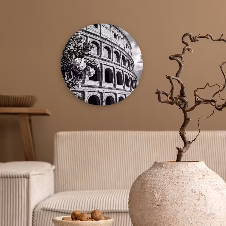 Wandcirkel - Glas - Architectuur - Colosseum - Rome - Historisch - Zwart-wit — 2