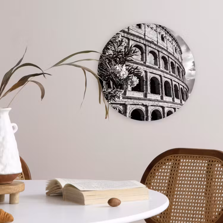 Wandcirkel - Glas - Architectuur - Colosseum - Rome - Historisch - Zwart-wit — 4