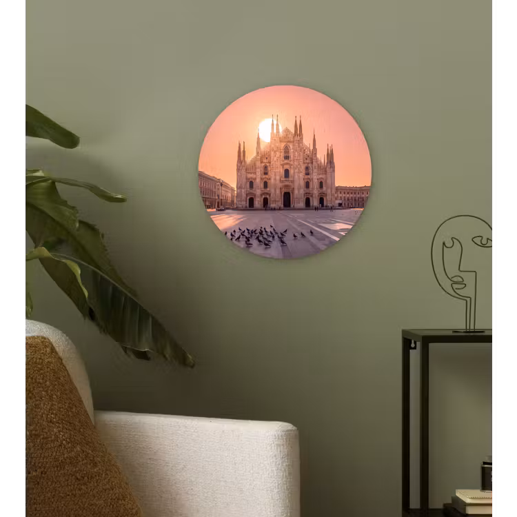 Wandcirkel - Glas - Architectuur - Milaan - Plein - Zonsopgang - Oranje — 3