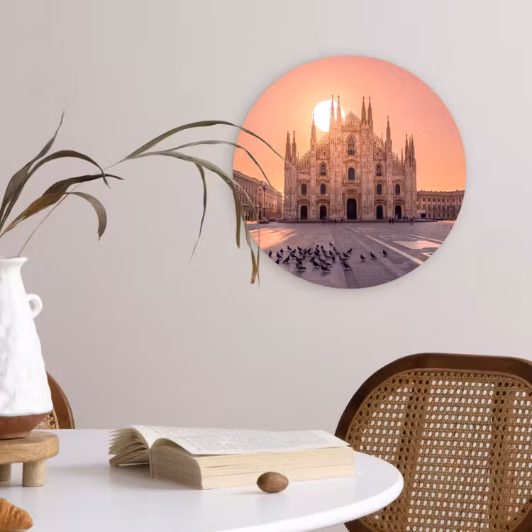 Wandcirkel - Glas - Architectuur - Milaan - Plein - Zonsopgang - Oranje — 4