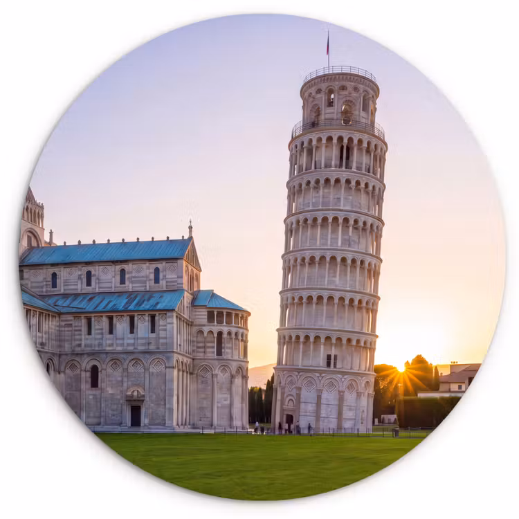 Wandcirkel - Glas - Architectuur - Toren - Pisa - Italië - Zonsondergang — 1