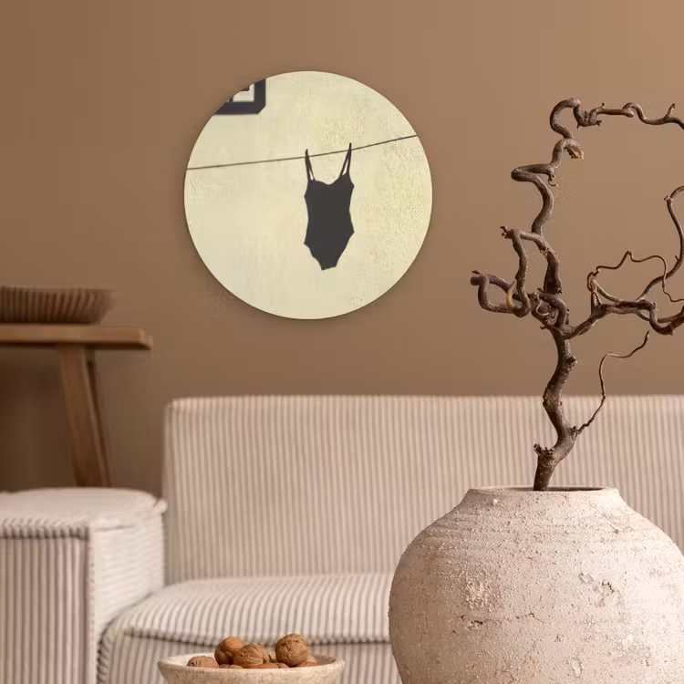 Wandcirkel - Glas - Badpak - Schaduw - Muur - Zomer - Minimalistisch — 2