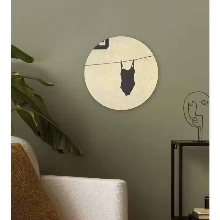 Wandcirkel - Glas - Badpak - Schaduw - Muur - Zomer - Minimalistisch — 3