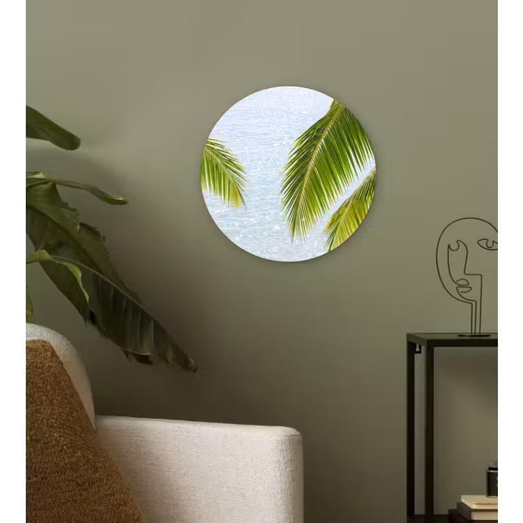 Wandcirkel - Glas - Boom - Bladeren - Water - Tropisch - Groen — 3