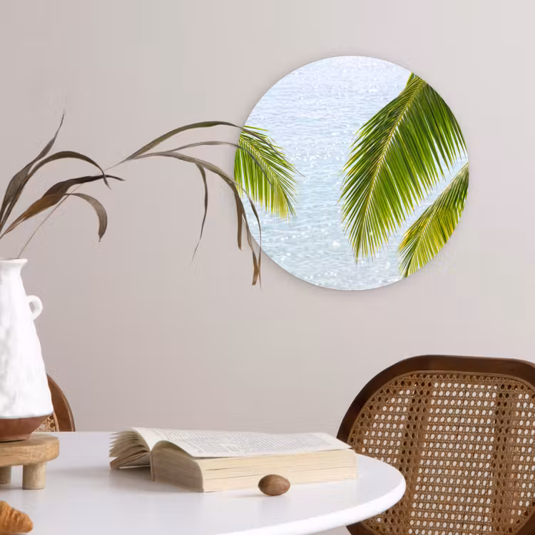 Wandcirkel - Glas - Boom - Bladeren - Water - Tropisch - Groen — 4