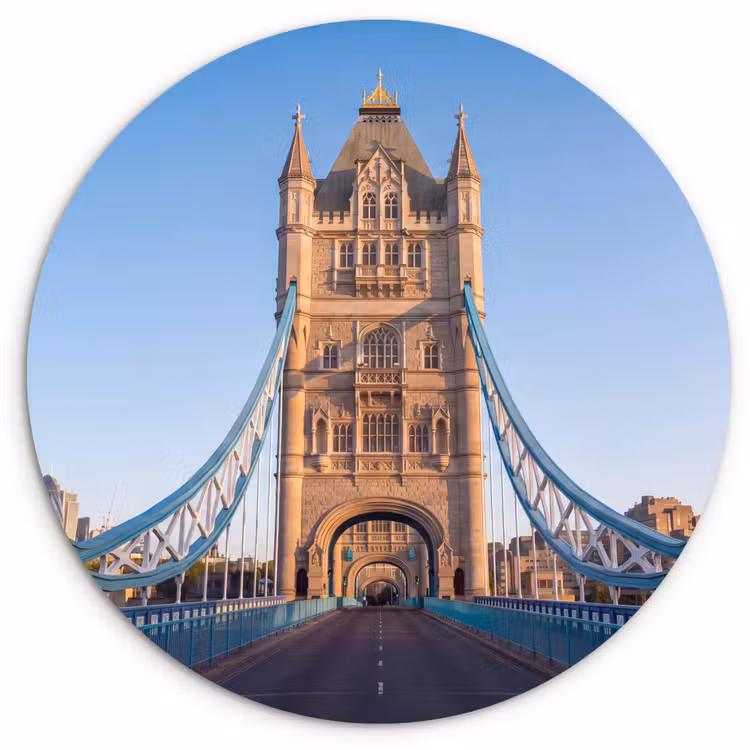 Wandcirkel - Glas - Brug - Toren - Architectuur - Klassiek - Blauw — 1