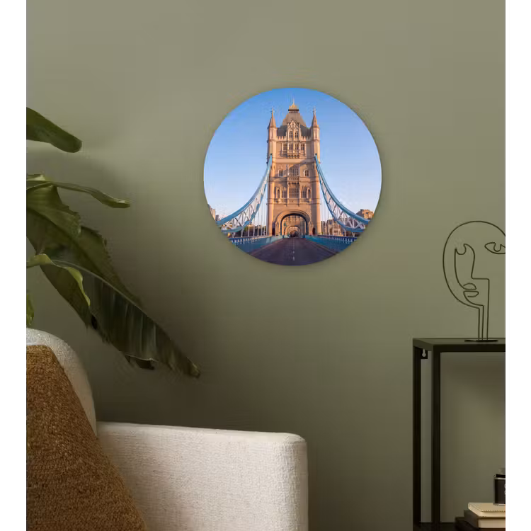 Wandcirkel - Glas - Brug - Toren - Architectuur - Klassiek - Blauw — 3