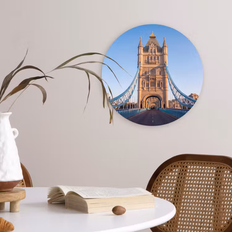 Wandcirkel - Glas - Brug - Toren - Architectuur - Klassiek - Blauw — 4