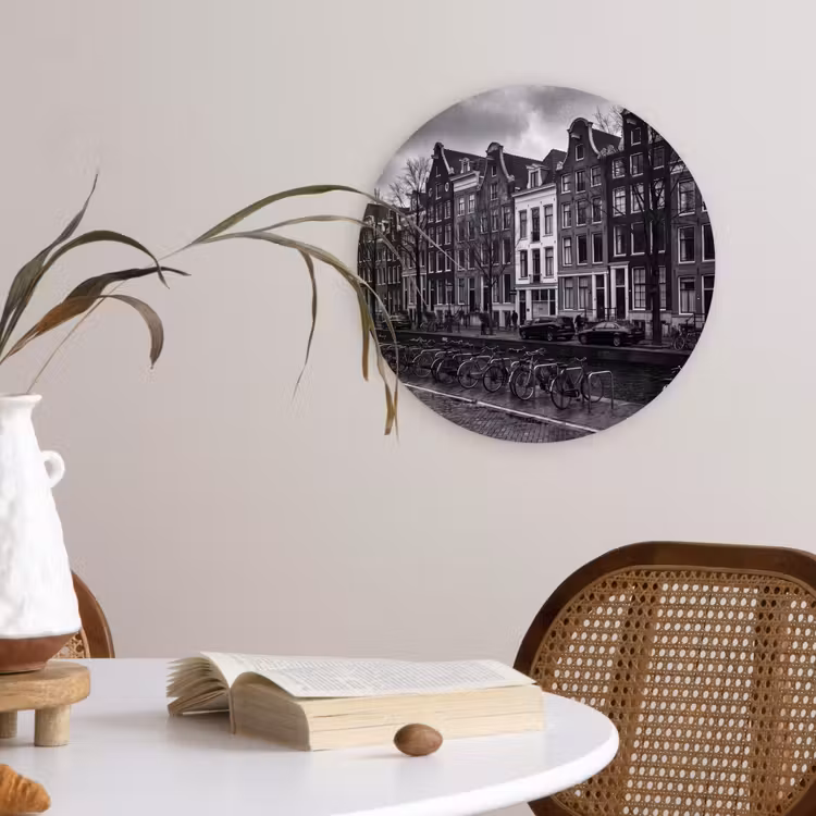 Wandcirkel - Glas - Huis - Gracht - Amsterdam - Architectuur - Zwart-wit — 4