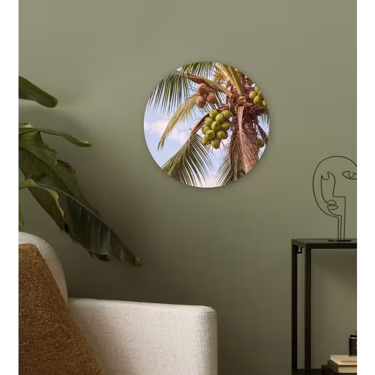 Wandcirkel - Glas - Kokosnoot - Boom - Tropisch - Natuur - Groen — 3