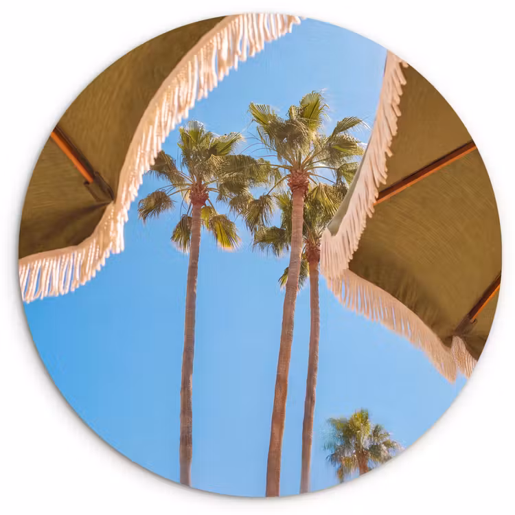 Wandcirkel - Glas - Parasol - Groen - Franjes - Zomer - Tropisch — 1