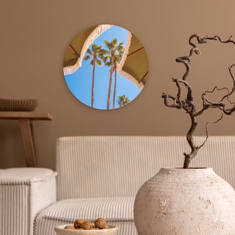 Wandcirkel - Glas - Parasol - Groen - Franjes - Zomer - Tropisch — 2