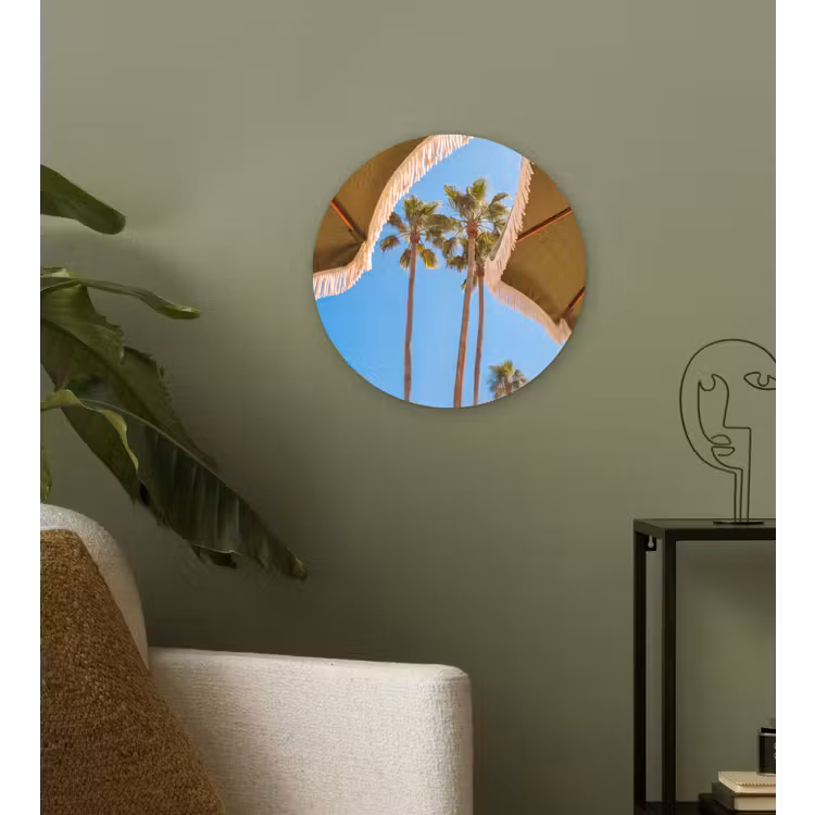 Wandcirkel - Glas - Parasol - Groen - Franjes - Zomer - Tropisch — 3