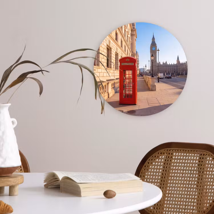 Wandcirkel - Glas - Telefooncel - Rood - Londen - Stad - Architectuur — 4