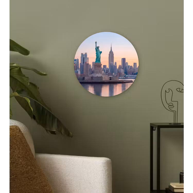 Wandcirkel - Glas - Vrijheidsbeeld - New York - Zonsopgang - Stad - Architectuur — 3