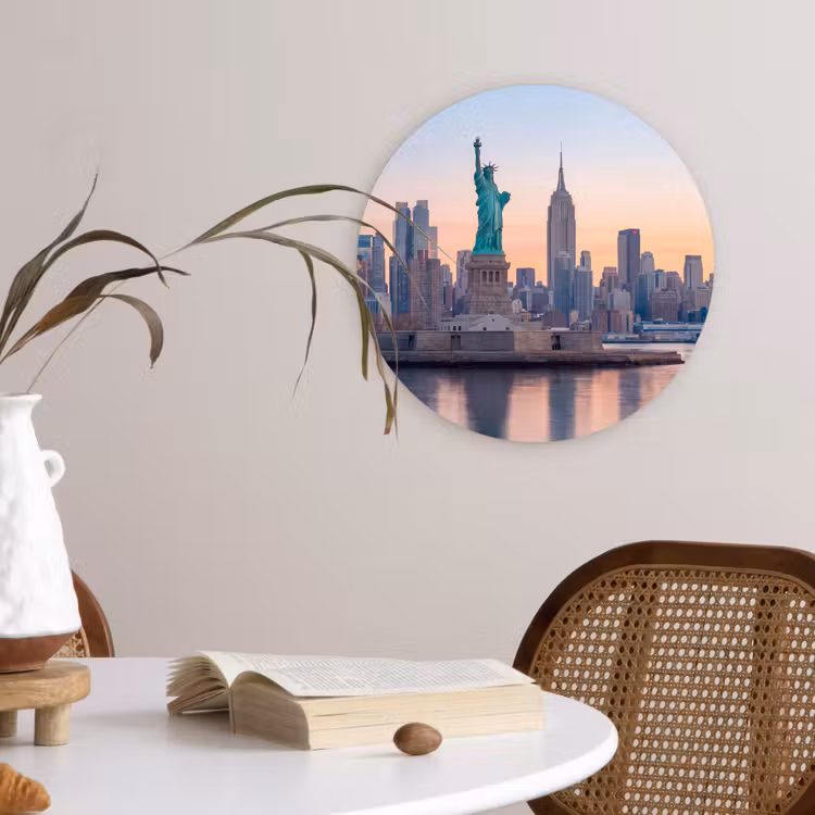 Wandcirkel - Glas - Vrijheidsbeeld - New York - Zonsopgang - Stad - Architectuur — 4