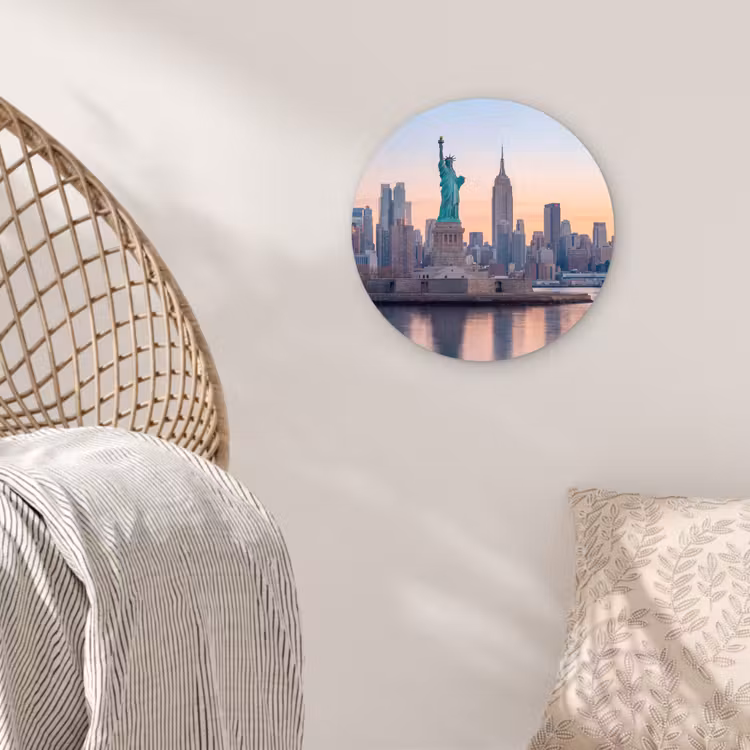 Wandcirkel - Glas - Vrijheidsbeeld - New York - Zonsopgang - Stad - Architectuur — 5