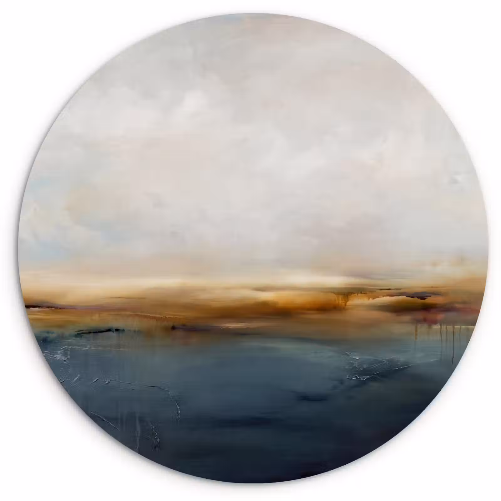 Wandcirkel - Glas - Abstract - Horizon - Water - Modern - Beige — 1