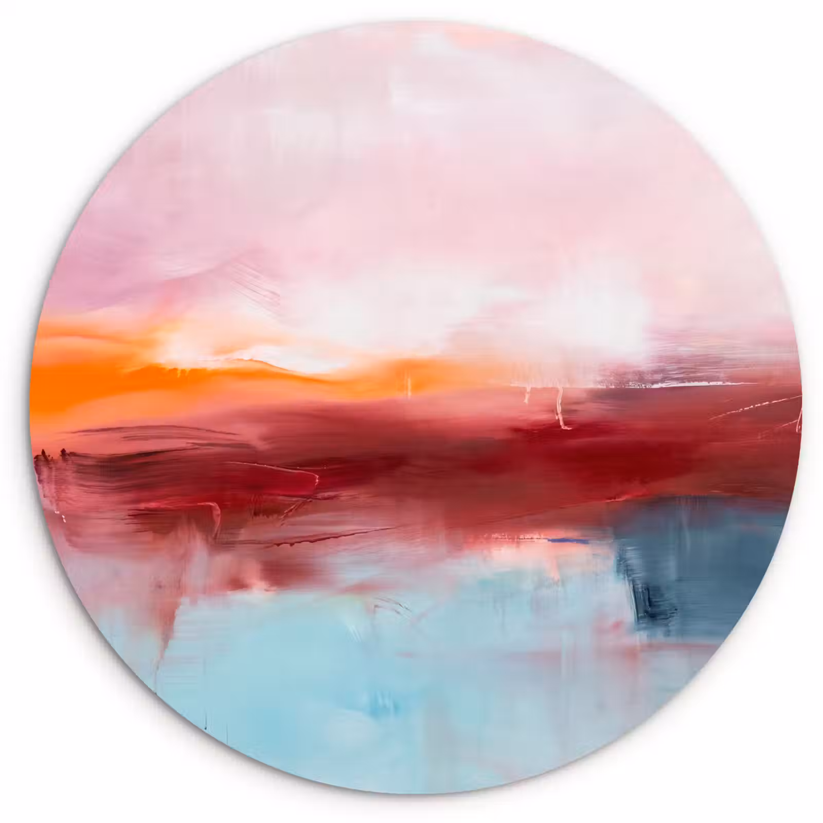 Wandcirkel - Glas - Abstract - Kleuren - Modern - Kunst - Roze — 1
