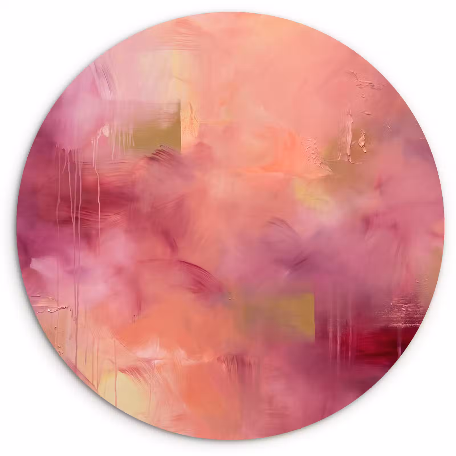 Wandcirkel - Glas - Abstract - Kleuren - Modern - Roze - Paars — 1