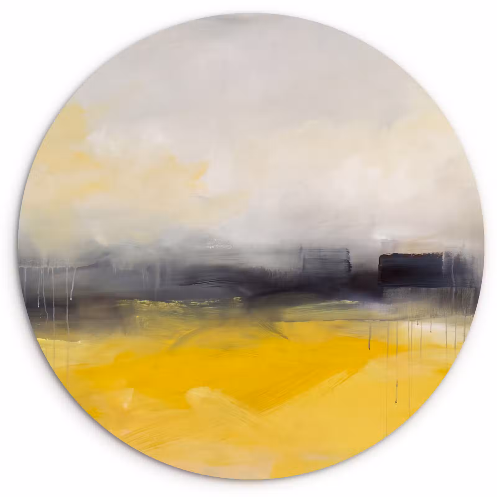 Wandcirkel - Glas - Abstract - Landschap - Modern - Geel — 1
