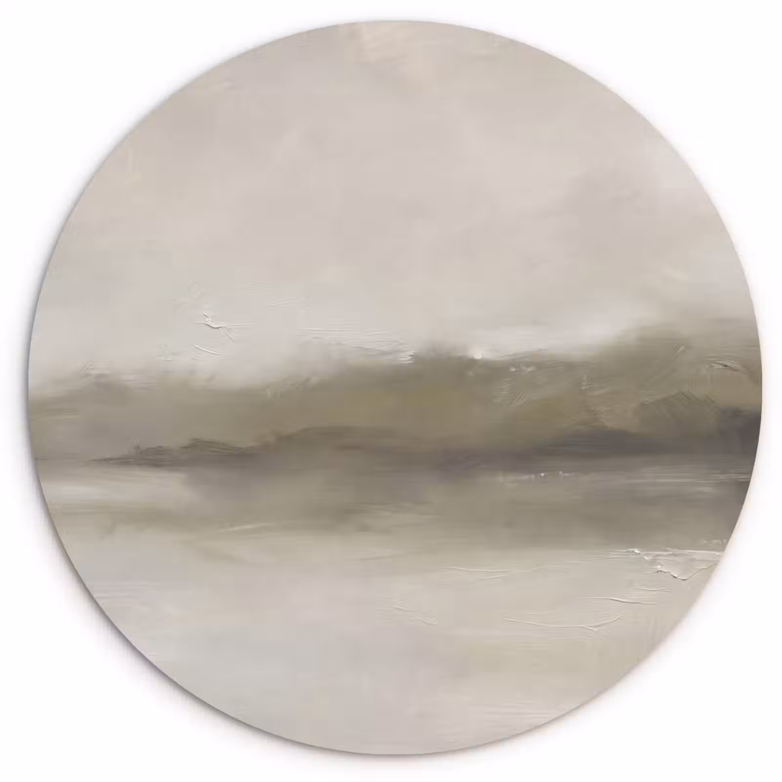 Wandcirkel - Glas - Abstract - Landschap - Nevel - Modern - Grijs — 1