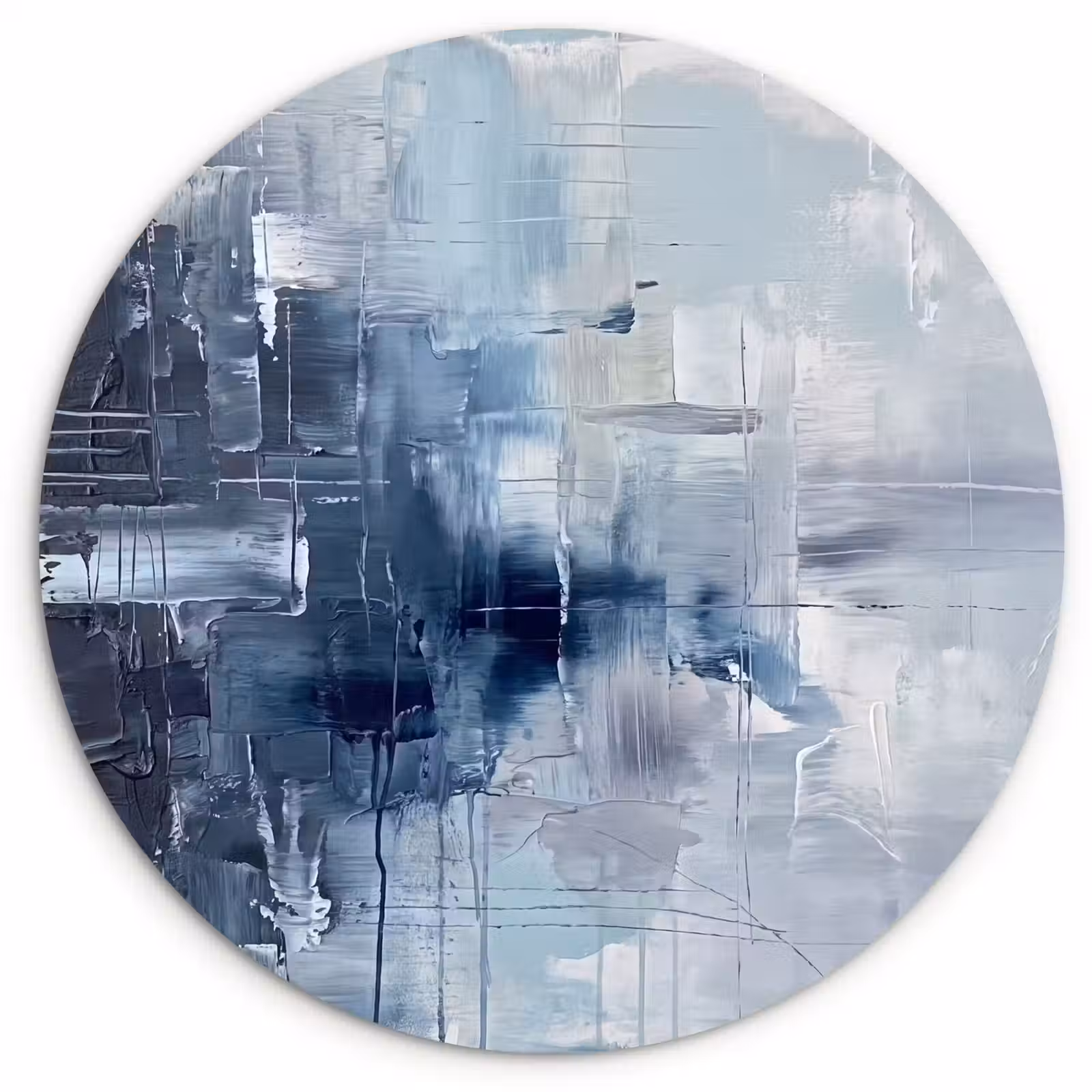 Wandcirkel - Glas - Abstract - Textuur - Kunst - Modern - Blauw — 1
