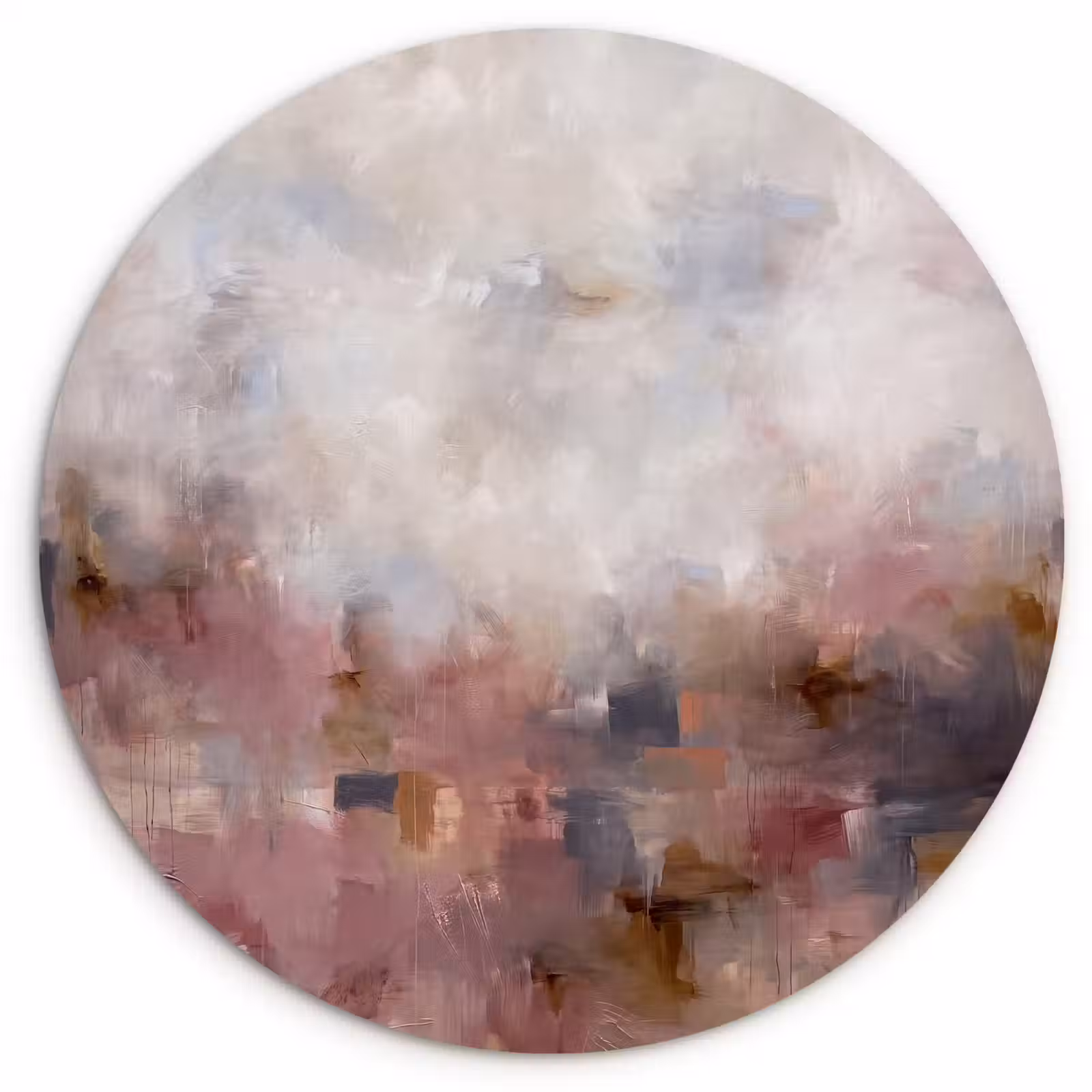 Wandcirkel - Glas - Abstract - Vloeiend - Kunst - Modern - Beige — 1