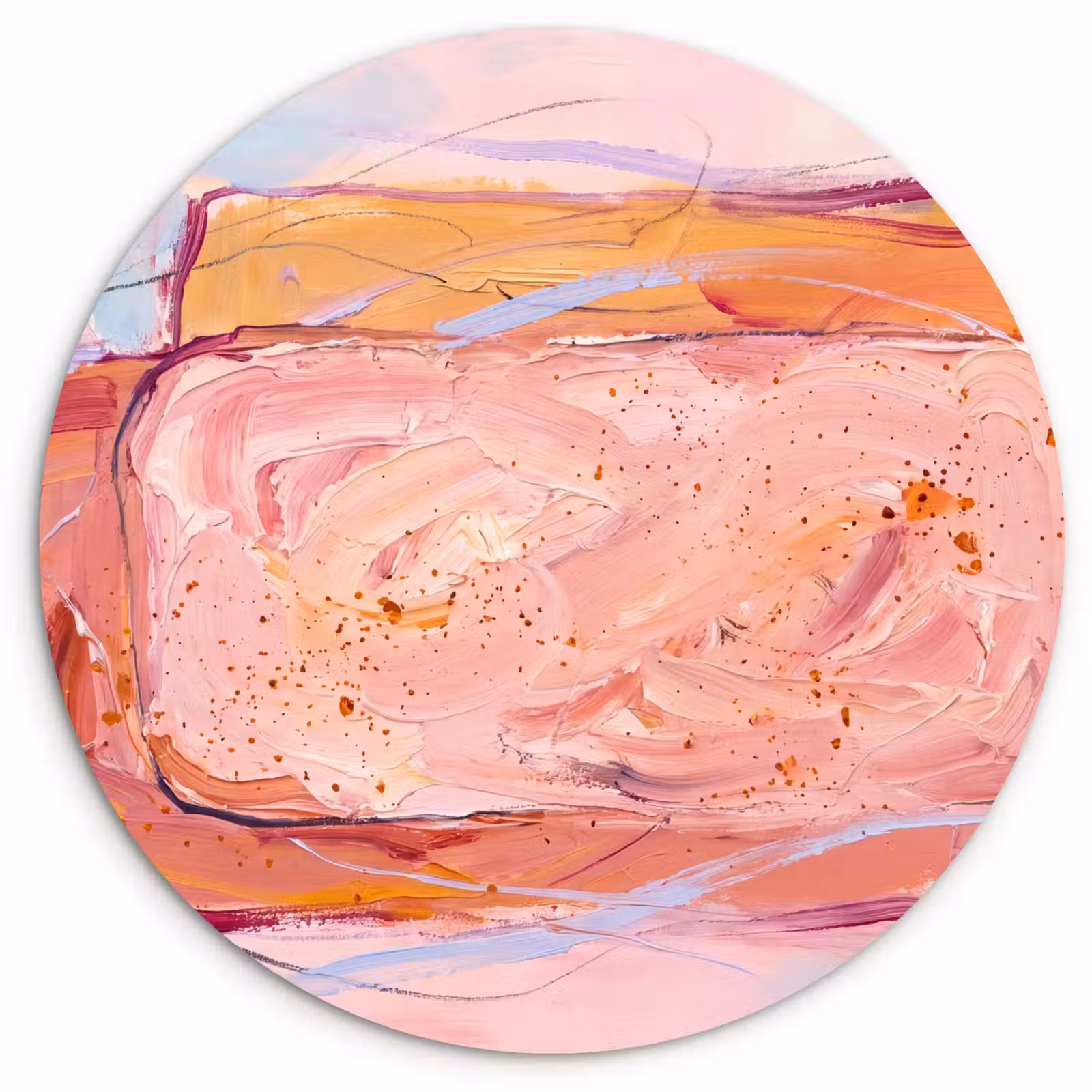 Wandcirkel - Glas - Abstract - Vormen - Modern - Roze — 1