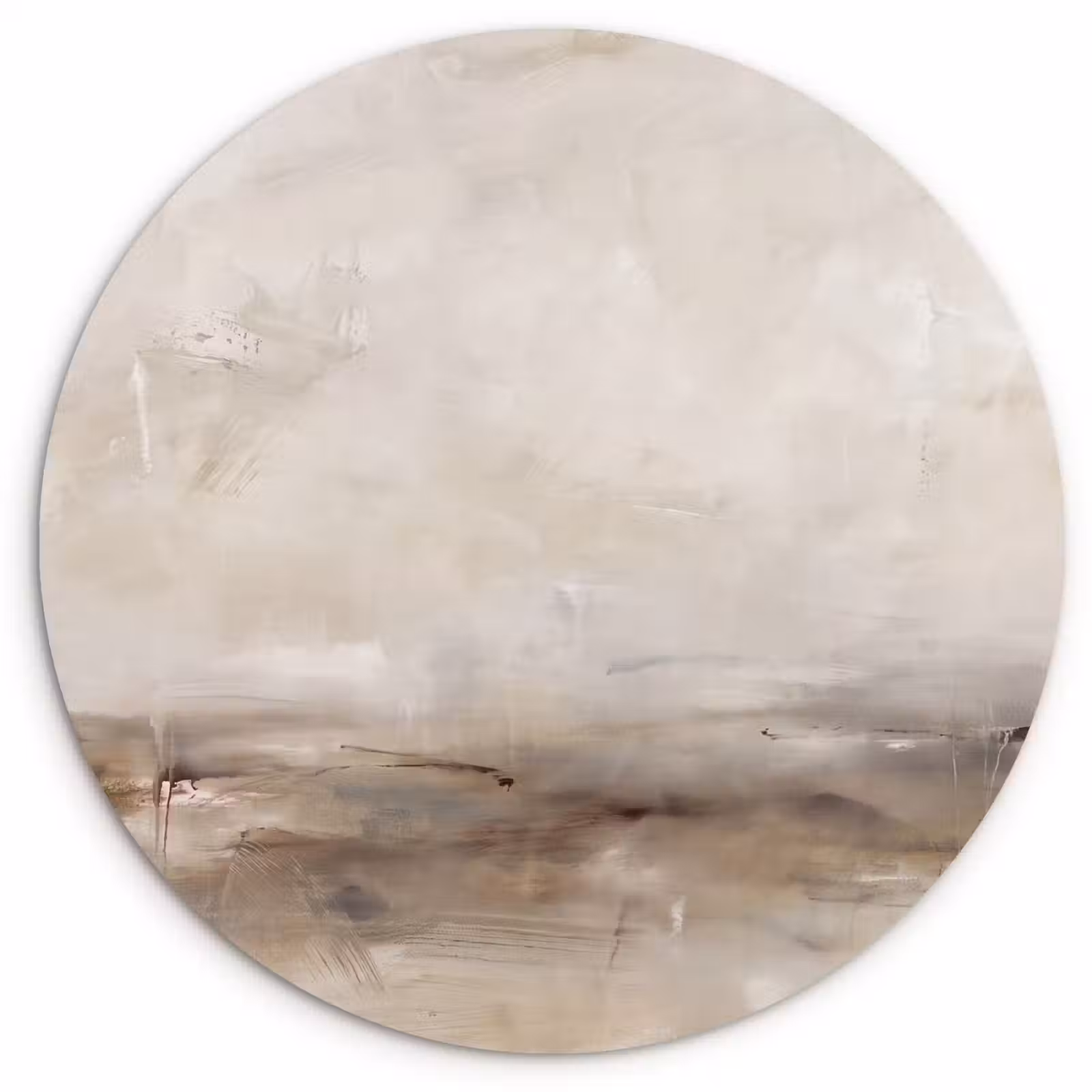 Wandcirkel - Glas - Abstrakt - Landschap - Modern - Beige - Kunst — 1