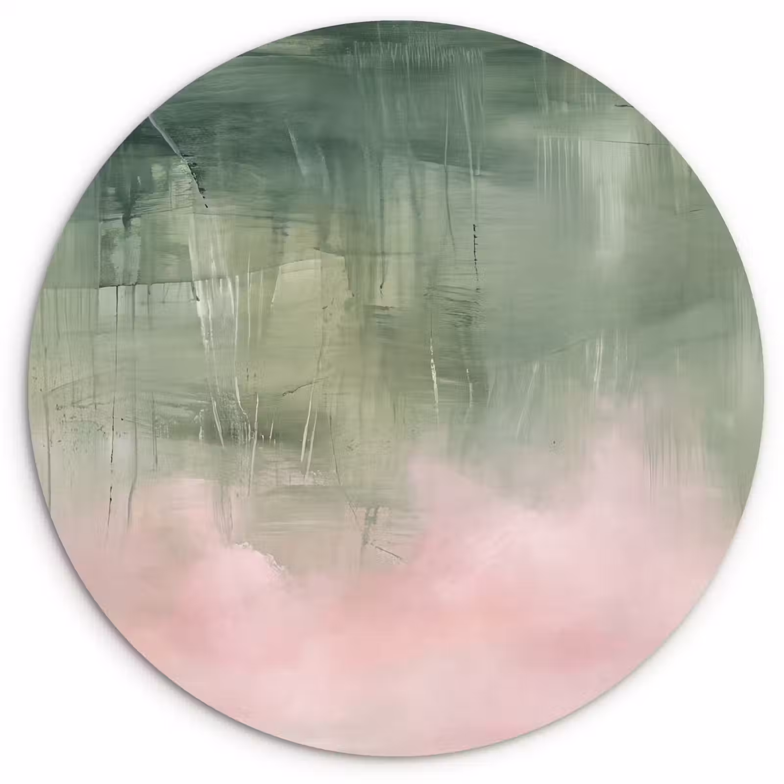 Wandcirkel - Glas - Kunst - Abstract - Modern - Groen - Roze — 1