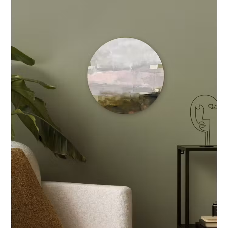 Wandcirkel - Glas - Abstract - Gelaagd - Kunst - Modern - Grijs-Groen — 3
