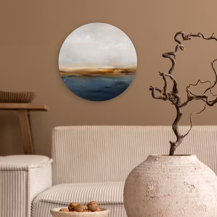 Wandcirkel - Glas - Abstract - Horizon - Water - Modern - Beige — 2