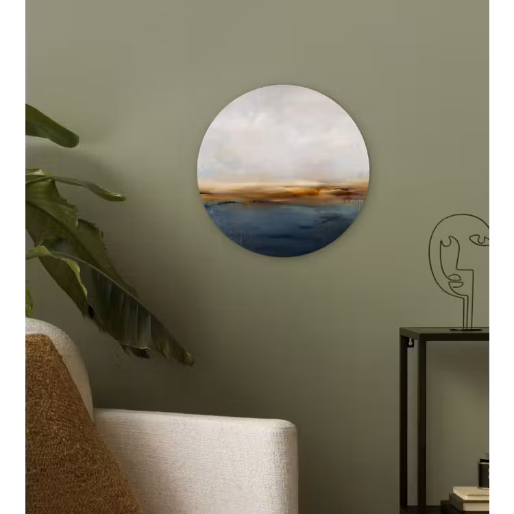 Wandcirkel - Glas - Abstract - Horizon - Water - Modern - Beige — 3