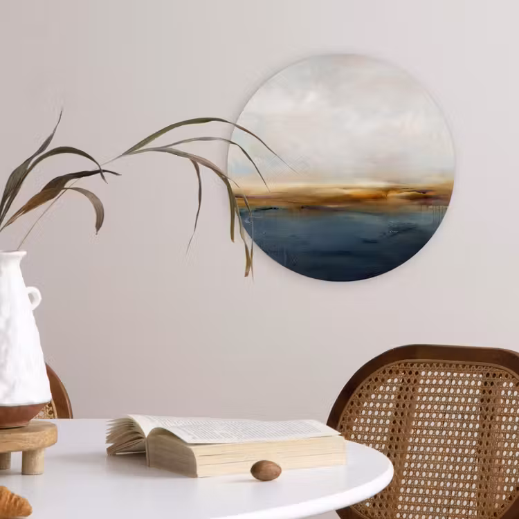 Wandcirkel - Glas - Abstract - Horizon - Water - Modern - Beige — 4