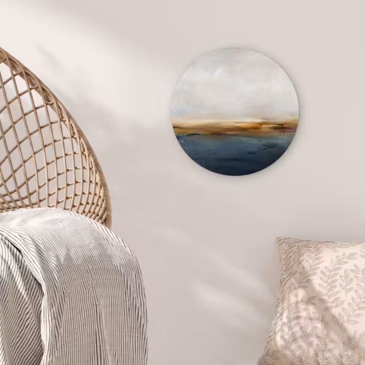 Wandcirkel - Glas - Abstract - Horizon - Water - Modern - Beige — 5