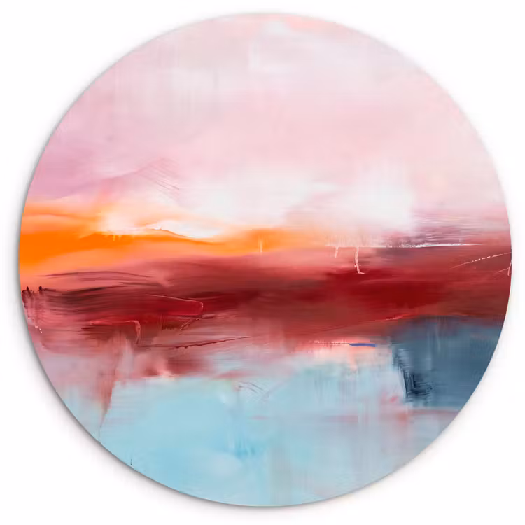 Wandcirkel - Glas - Abstract - Kleuren - Modern - Kunst - Roze — 1
