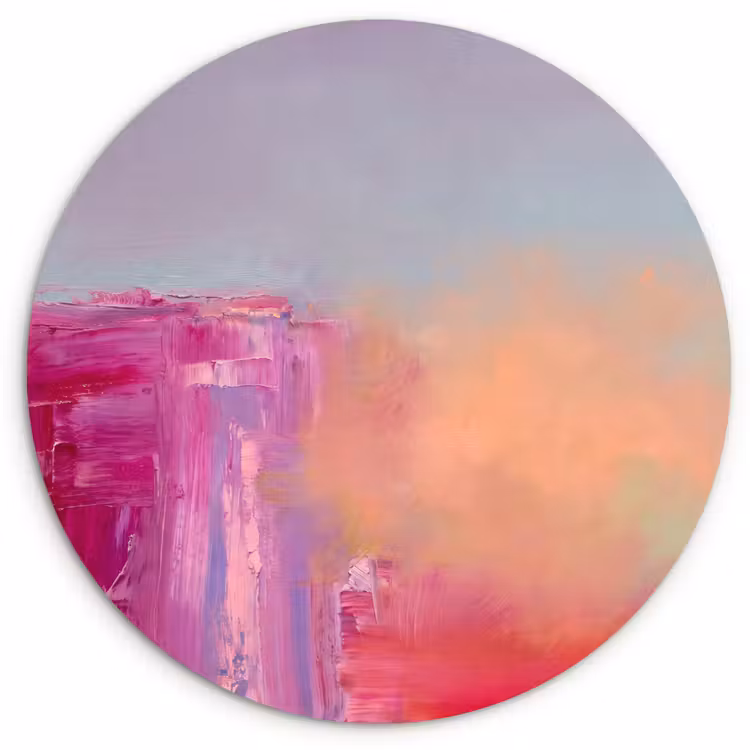 Wandcirkel - Glas - Abstract - Kleuren - Modern - Roze — 1