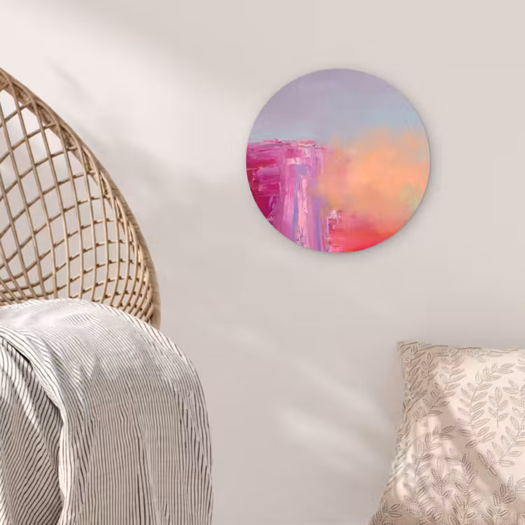 Wandcirkel - Glas - Abstract - Kleuren - Modern - Roze — 5