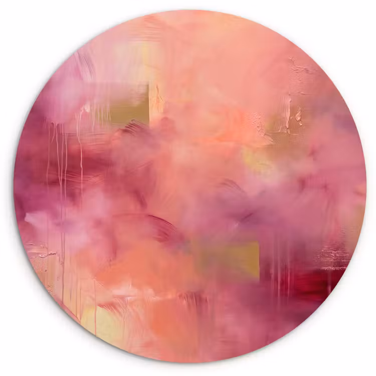 Wandcirkel - Glas - Abstract - Kleuren - Modern - Roze - Paars — 1