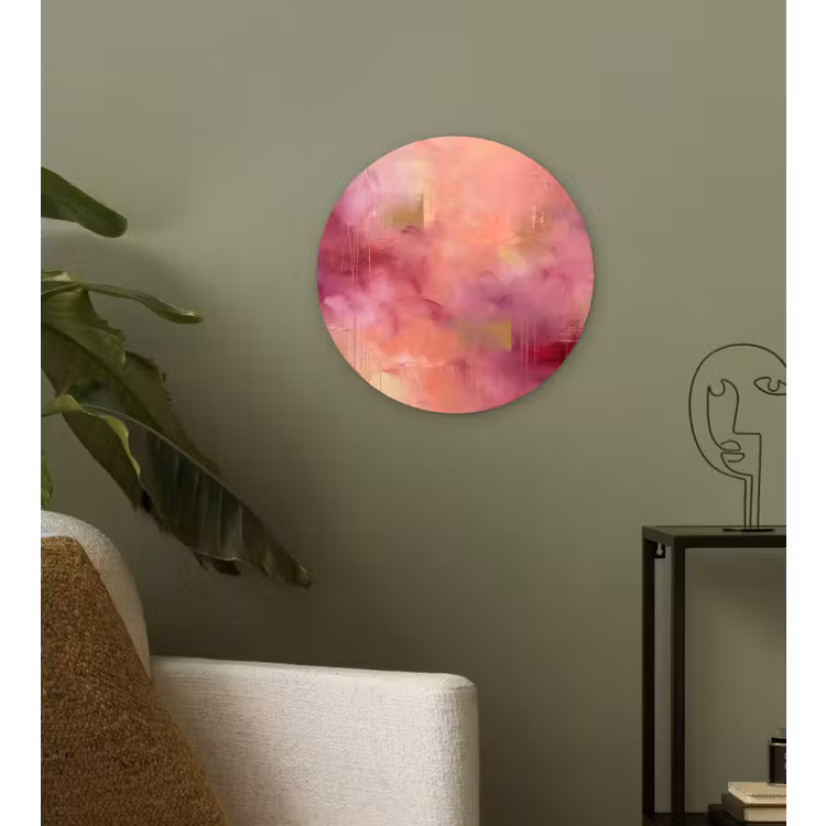 Wandcirkel - Glas - Abstract - Kleuren - Modern - Roze - Paars — 3