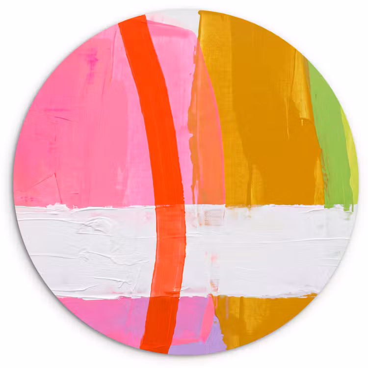Wandcirkel - Glas - Abstract - Kleurrijk - Vormen - Modern - Kunst — 1