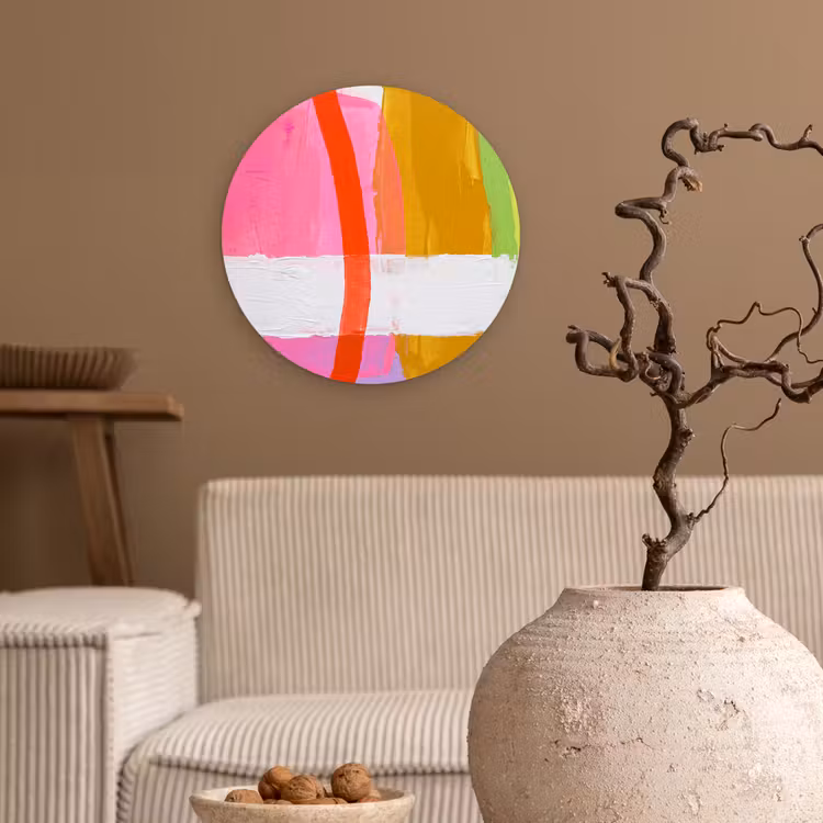Wandcirkel - Glas - Abstract - Kleurrijk - Vormen - Modern - Kunst — 2