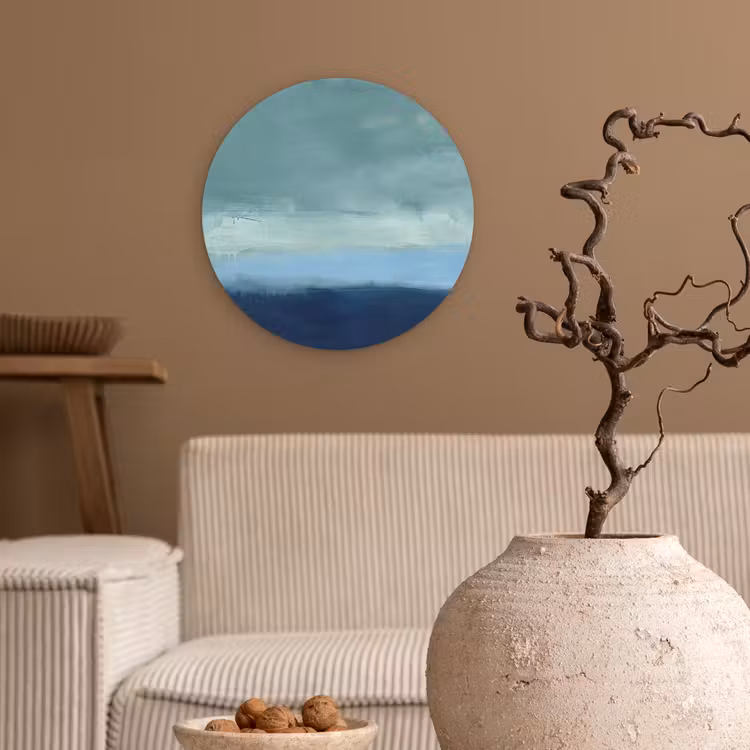 Wandcirkel - Glas - Abstract - Lagen - Rust - Modern - Blauw — 2